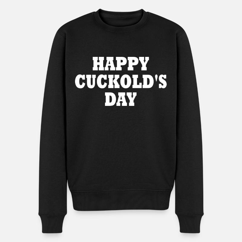 Cuckold - happy cuckold's day - Men's Premium Organic Jumper - black