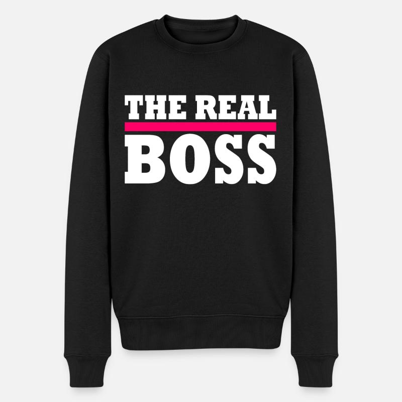 The real boss - Männer Premium Bio Pullover - Schwarz