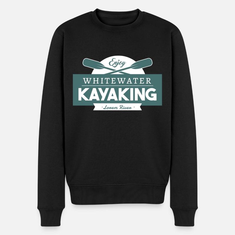 Enjoy Whitewater Kayaking - Männer Premium Bio Pullover - Schwarz
