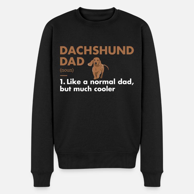 Dachshund Dad Definition - Männer Premium Bio Pullover - Schwarz