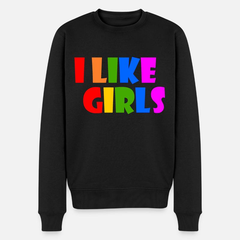 I like girls - Pull Premium bio Homme - noir