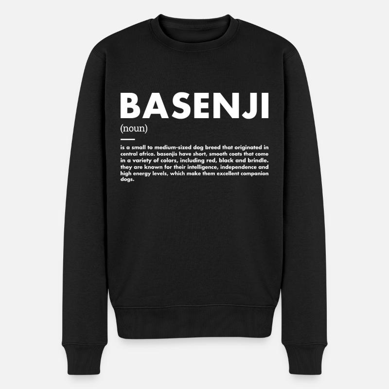 Dog Basenji Definition - Männer Premium Bio Pullover - Schwarz