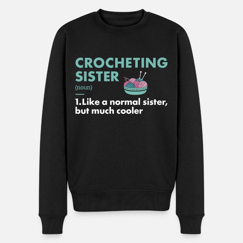 Crochet Sister Définition Crochet - Pull Premium bio Homme - noir