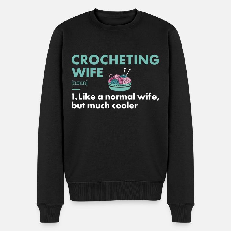 Crocheteuse Femme Définition Crochet - Pull Premium bio Homme - noir
