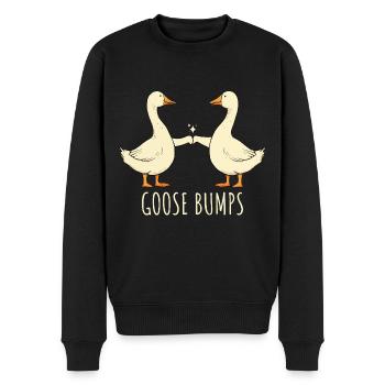 Goose Bumps lustige Gänse Fist Bump Silly Goose - Männer Premium Bio Pullover - Schwarz - Vorne - Nico (187cm)