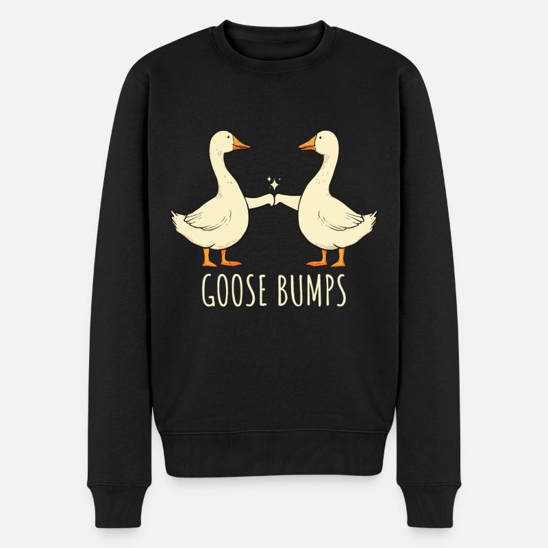 Goose Bumps lustige Gänse Fist Bump Silly Goose - Männer Premium Bio Pullover - Schwarz