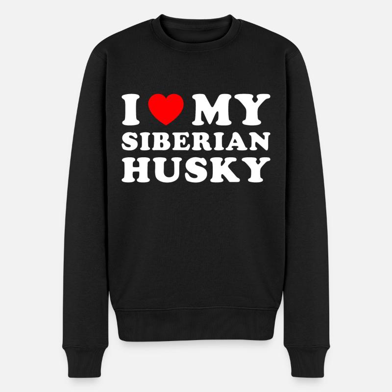 J’aime mon Husky sibérien - Pull Premium bio Homme - noir