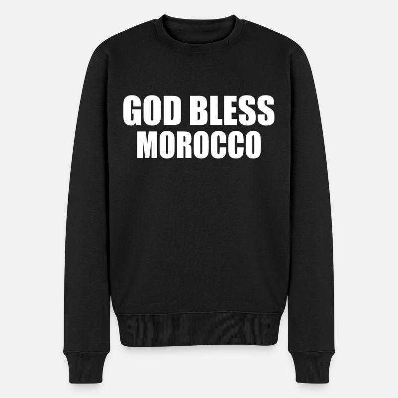 God bless morocco maroc - Pull Premium bio Homme - noir