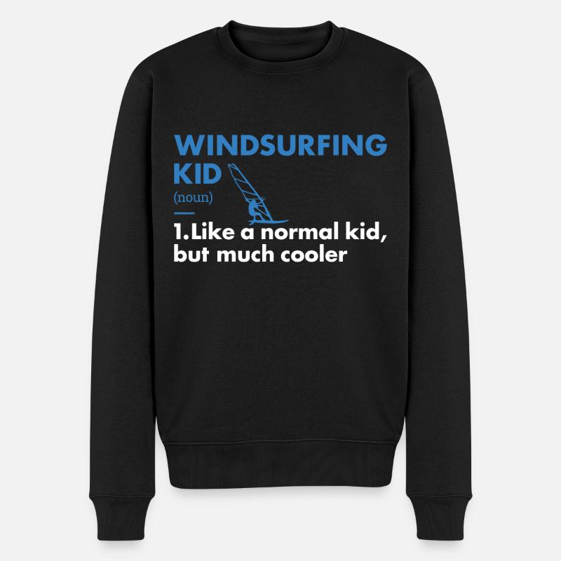 Sport Kid Windsurfing - Männer Premium Bio Pullover - Schwarz