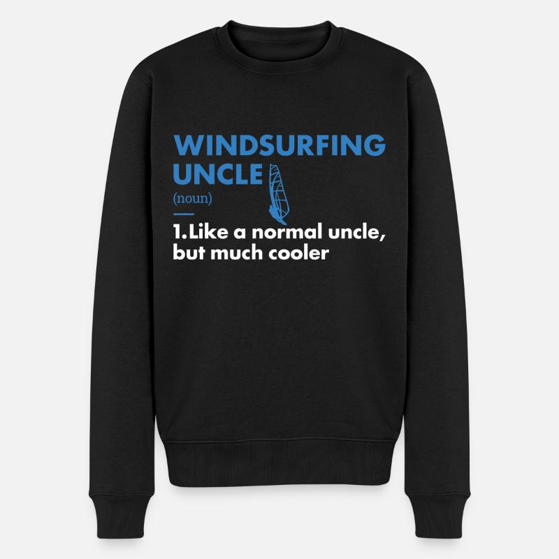Sport Uncle Windsurfing - Männer Premium Bio Pullover - Schwarz
