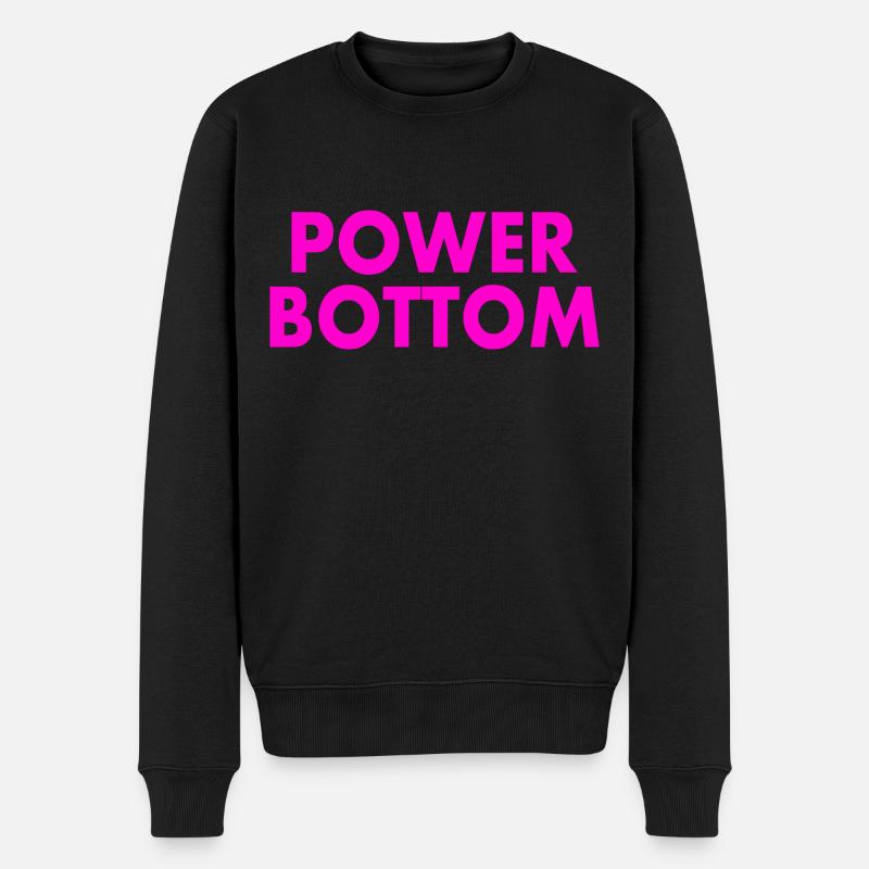 Power bottom - Männer Premium Bio Pullover - Schwarz