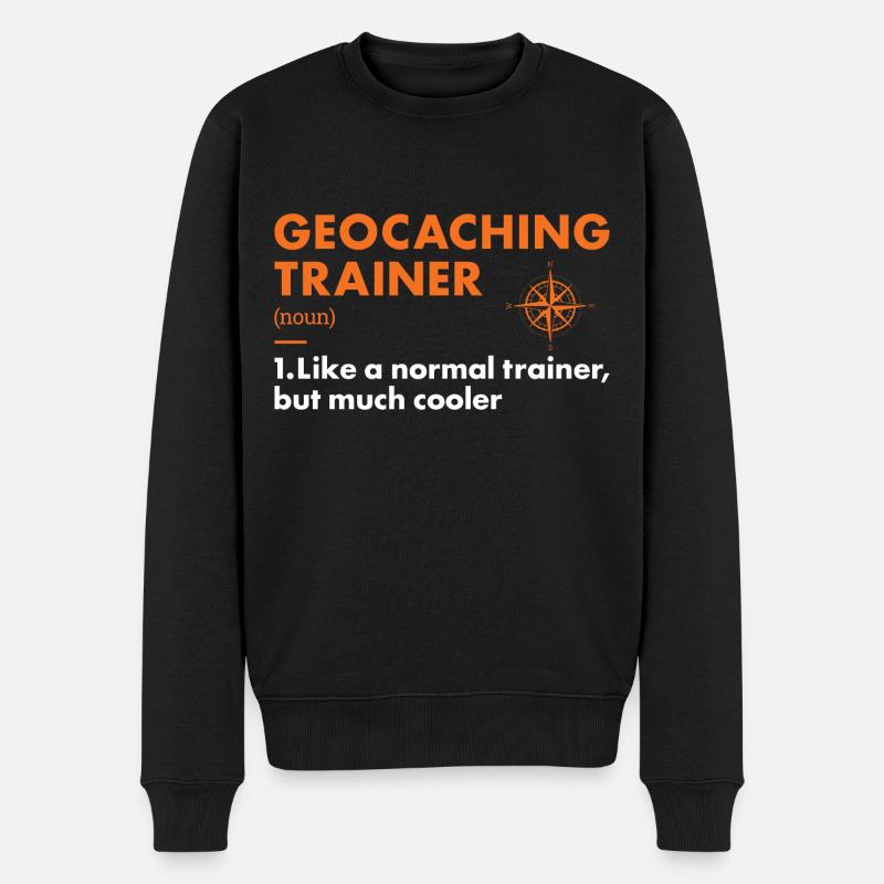 Geocacher Trainer Definition Geocaching - Männer Premium Bio Pullover - Schwarz