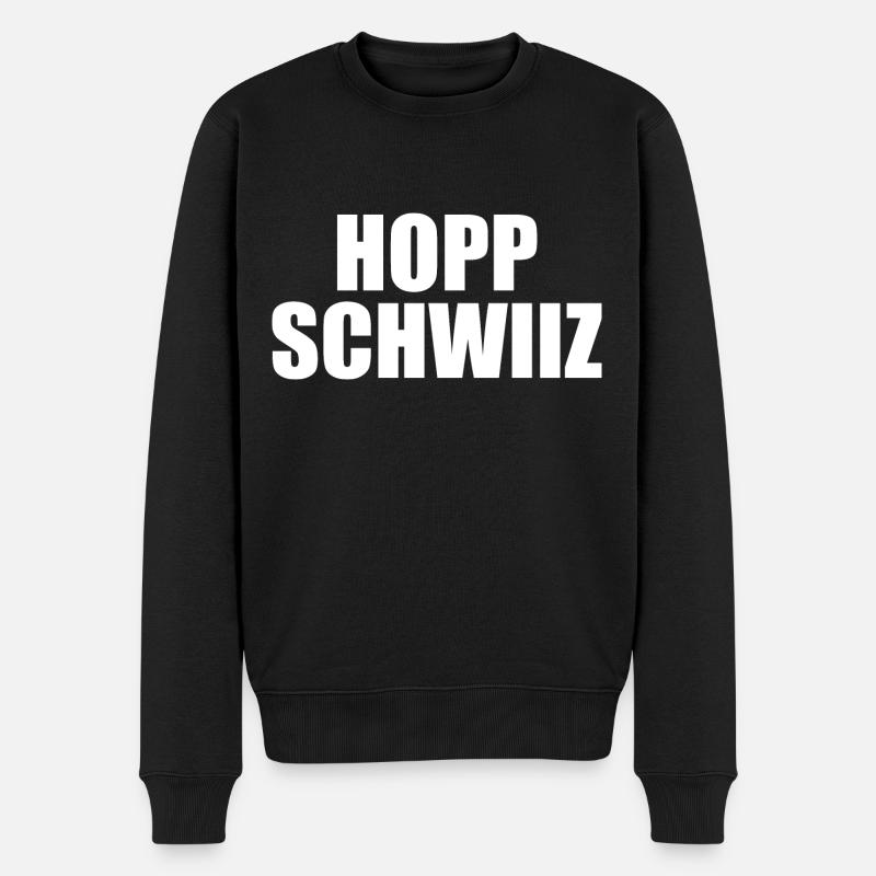 Hopp schwiiz - Männer Premium Bio Pullover - Schwarz