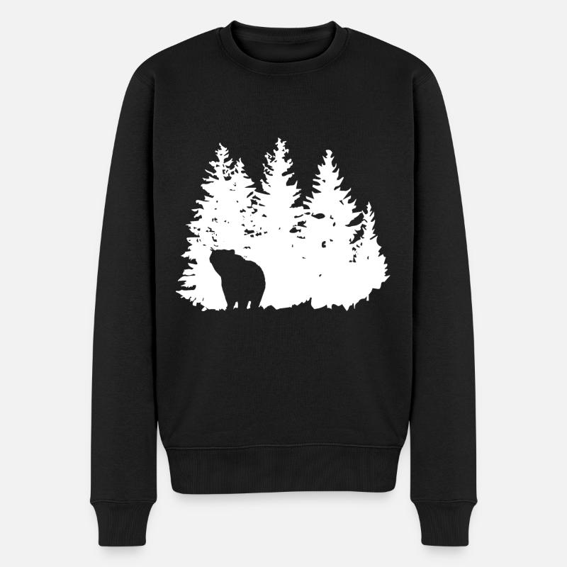 Bäume - Bär - (3) - Männer Premium Bio Pullover - Schwarz