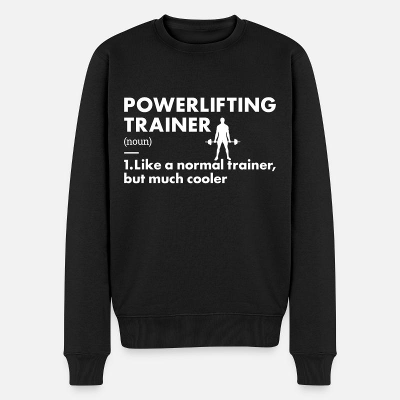 Sport Trainer Powerlifting - Männer Premium Bio Pullover - Schwarz