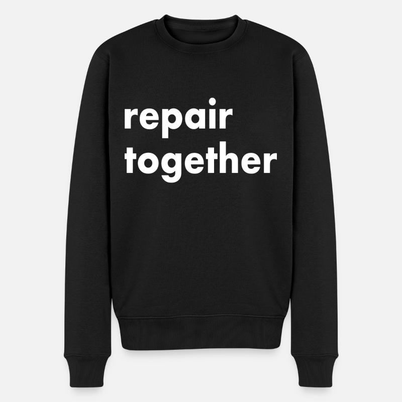 repair together - Männer Premium Bio Pullover - Schwarz
