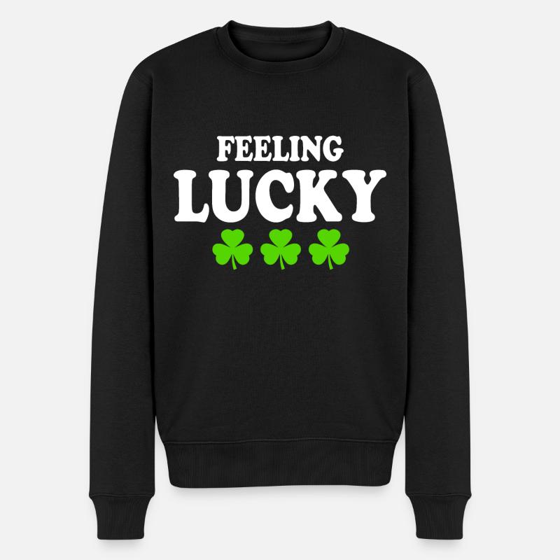 feeling lucky - Männer Premium Bio Pullover - Schwarz