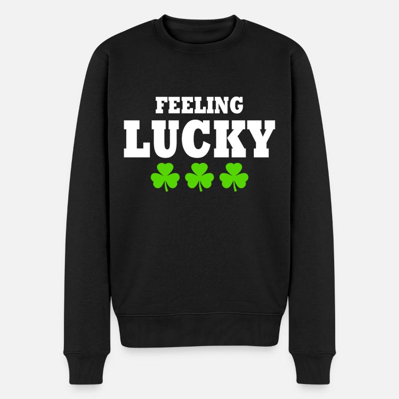 feeling lucky - Männer Premium Bio Pullover - Schwarz