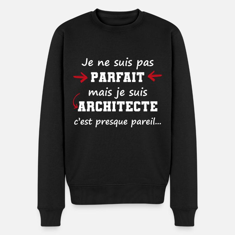 pas parfait mais architecte | cadeau architecte - Pull Premium bio Homme - noir