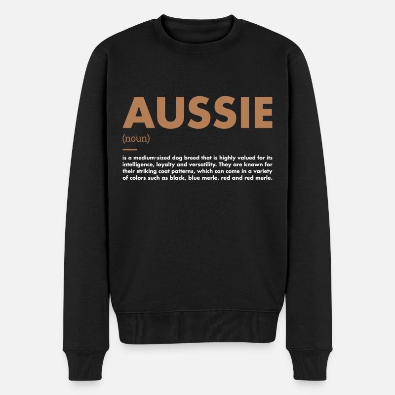 Dog Aussie Definition - Männer Premium Bio Pullover - Schwarz