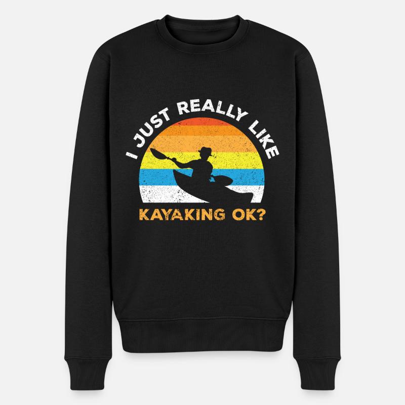 Kajak Boot Kanu Paddelboot Doppelpaddel - Männer Premium Bio Pullover - Schwarz