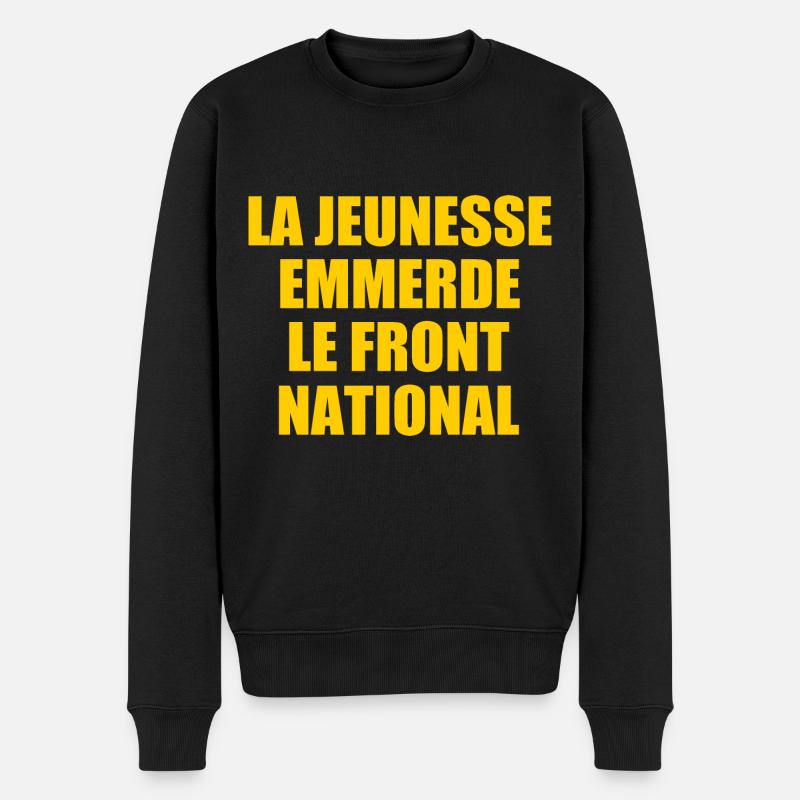 Scheiß auf den Front National - Männer Premium Bio Pullover - Schwarz