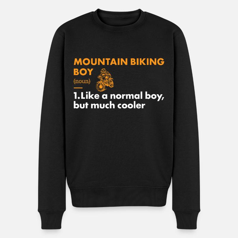 Biker Boy Definition Mountain Biking - Männer Premium Bio Pullover - Schwarz