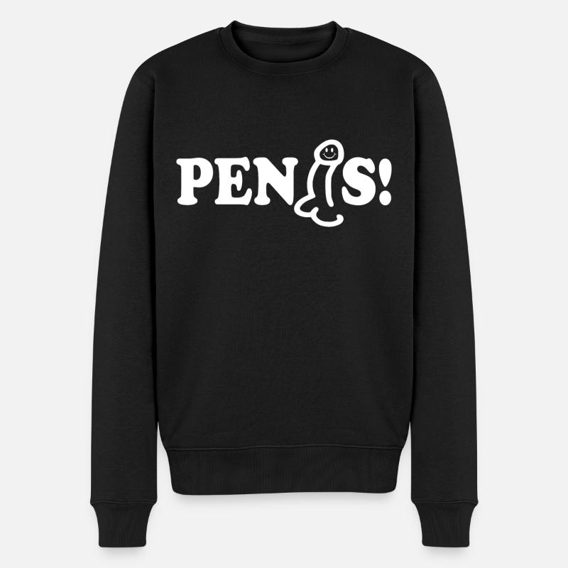 Penis - Männer Premium Bio Pullover - Schwarz