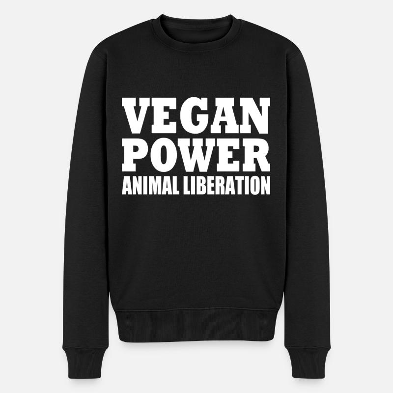 Vegan power animal liberation - Männer Premium Bio Pullover - Schwarz