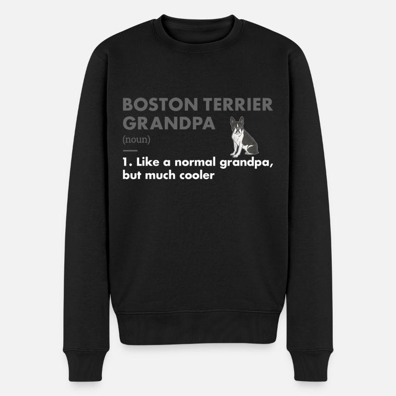 Boston Terrier Grandpa Définition - Pull Premium bio Homme - noir