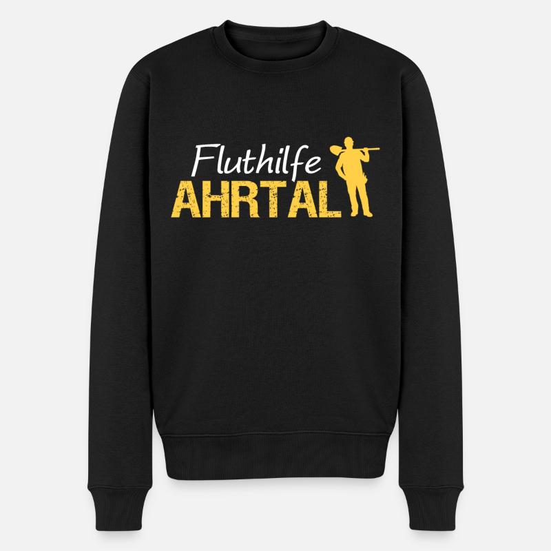 Fluthilfe Ahrtal Flut Helfer Hochwasser Eimerkette - Männer Premium Bio Pullover - Schwarz