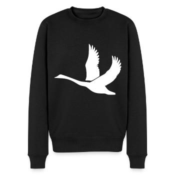 Cygne aux ailes énormes - Pull Premium bio Homme - noir - Devant - Nico (187cm)