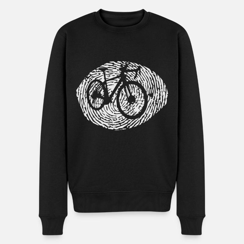 Fingerabdruck - Radfahren - - Männer Premium Bio Pullover - Schwarz