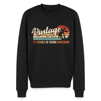 29 Jahre Retro Geburtstagsgeschenk Jahrgang 29 Jahre - Männer Premium Bio Pullover - Schwarz - Vorne - Nico (187cm)