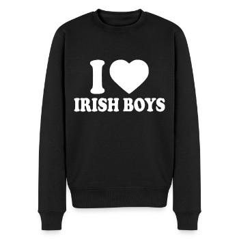 I love irish boys - Männer Premium Bio Pullover - Schwarz - Vorne - Nico (187cm)