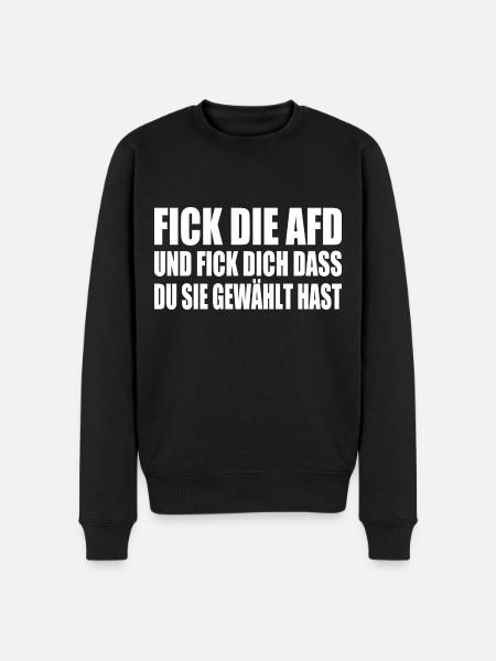 Fck afd - fick die afd - Männer Premium Bio Pullover - Schwarz