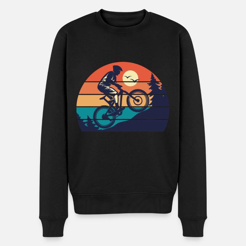 Fahrrad BMX Mountainbike Humor Radfahrer Berg - Männer Premium Bio Pullover - Schwarz