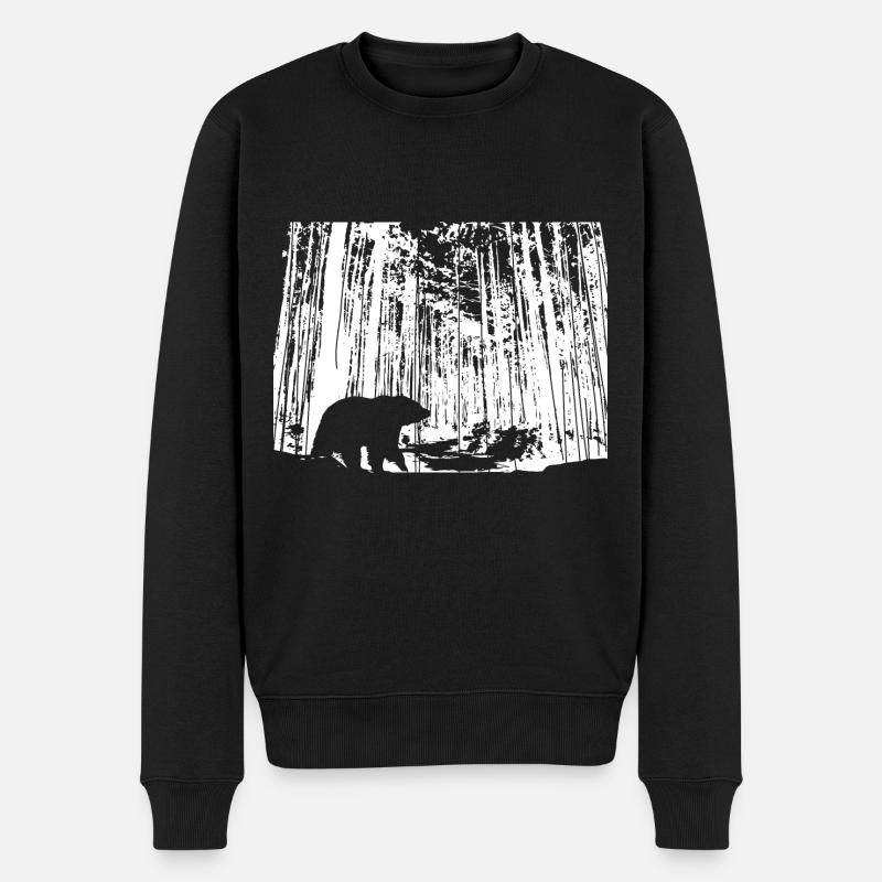 Bäume - Bär - (2) - Männer Premium Bio Pullover - Schwarz