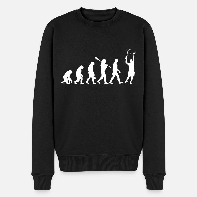 Evolution des Tennissports - Männer Premium Bio Pullover - Schwarz