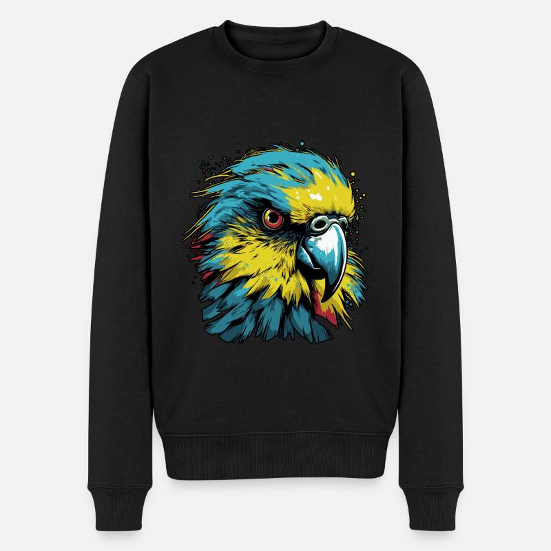 Wellensittich - Männer Premium Bio Pullover - Schwarz