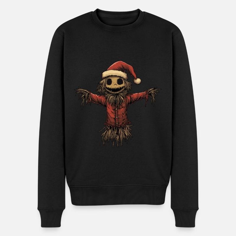 Drôle d’épouvantail de Noël - Pull Premium bio Homme - noir