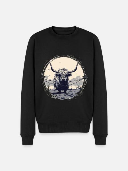Scottish Highland cattle - Men's Premium Organic Jumper - black