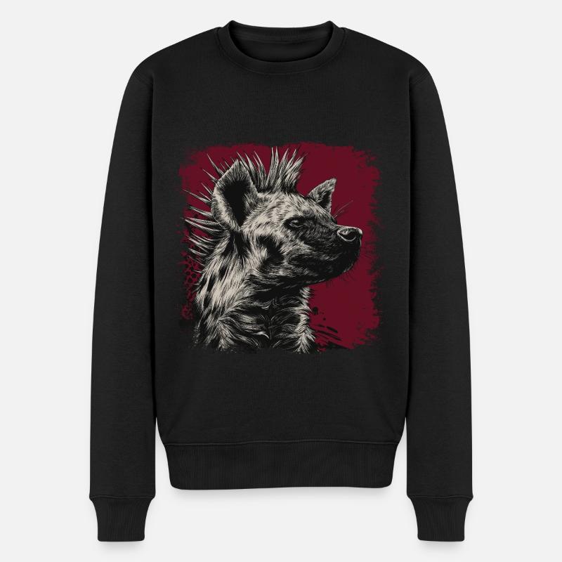 Punkrock Hyäne - Männer Premium Bio Pullover - Schwarz