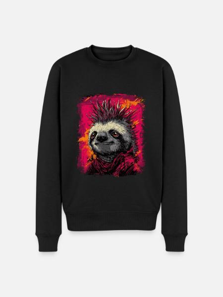 Cool Punk Rock Sloth - Men's Premium Organic Jumper - black