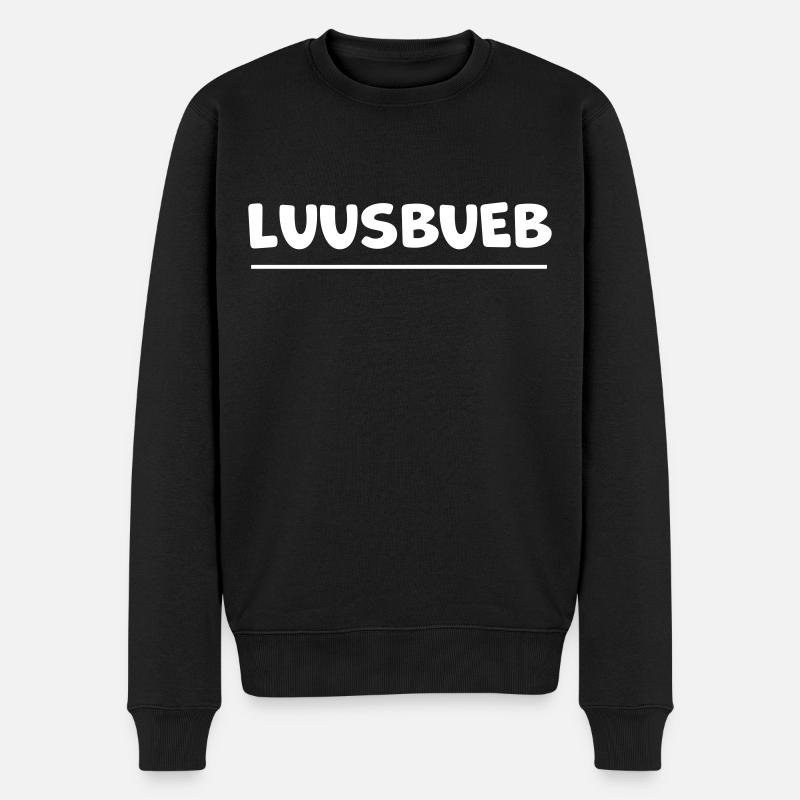 Luusbueb | Schweizerdeutsch | Schweiz | Kind - Männer Premium Bio Pullover - Schwarz