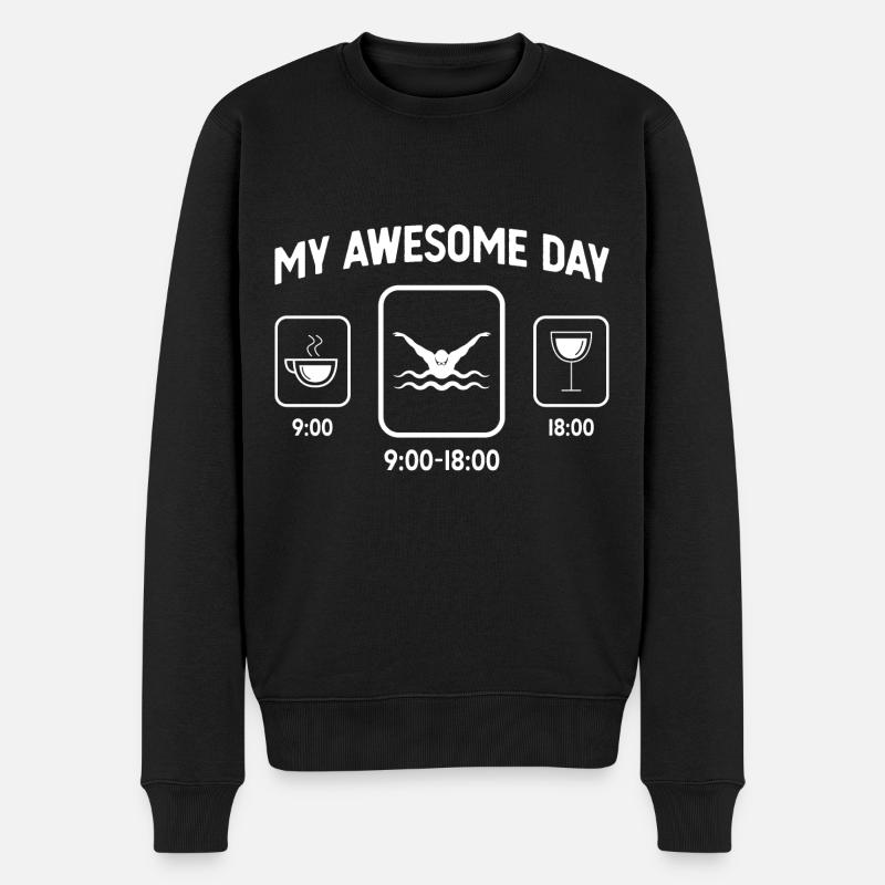 Ma belle journée - vin - natation - - Pull Premium bio Homme - noir