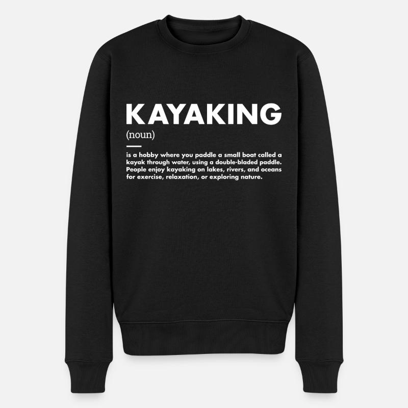 Kayaker Definition Kayaking - Männer Premium Bio Pullover - Schwarz