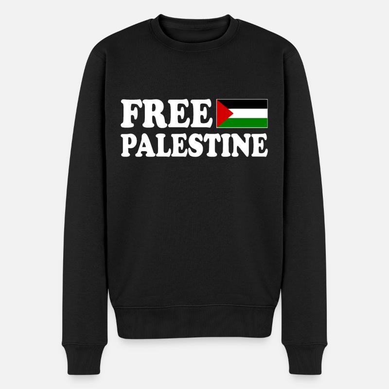 Free palestine - Männer Premium Bio Pullover - Schwarz
