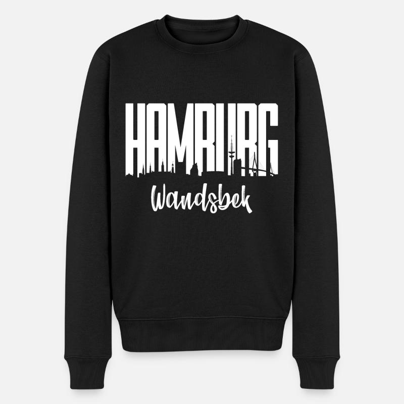 HAMBURG WANDSBEK - Männer Premium Bio Pullover - Schwarz