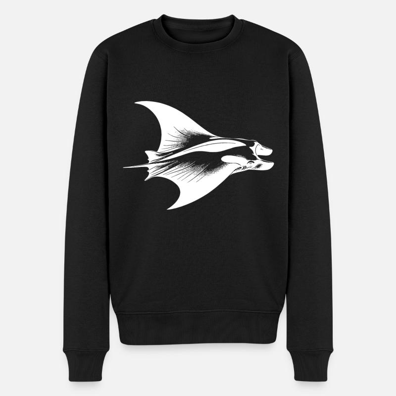 Eleganter Mantarochen im Unterwasser Flug - Männer Premium Bio Pullover - Schwarz